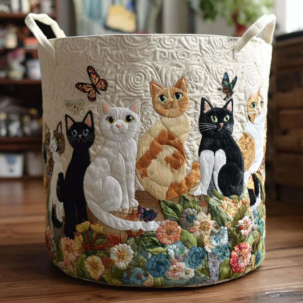 Gatos de Jardim | Cesto de Roupa Feito à Mão