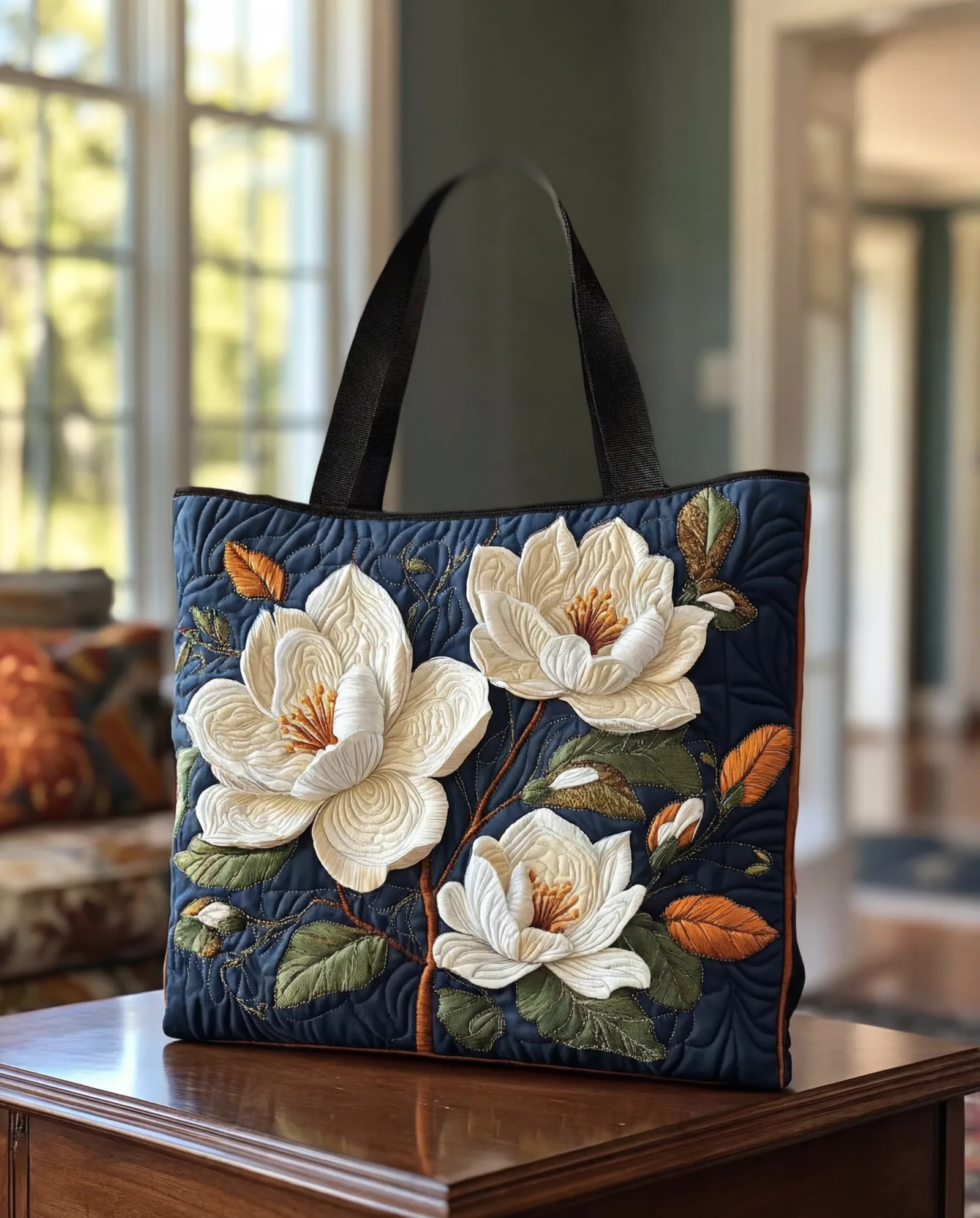 Bolsa Artesanal Acolchoada "Magnólia Delicada"
